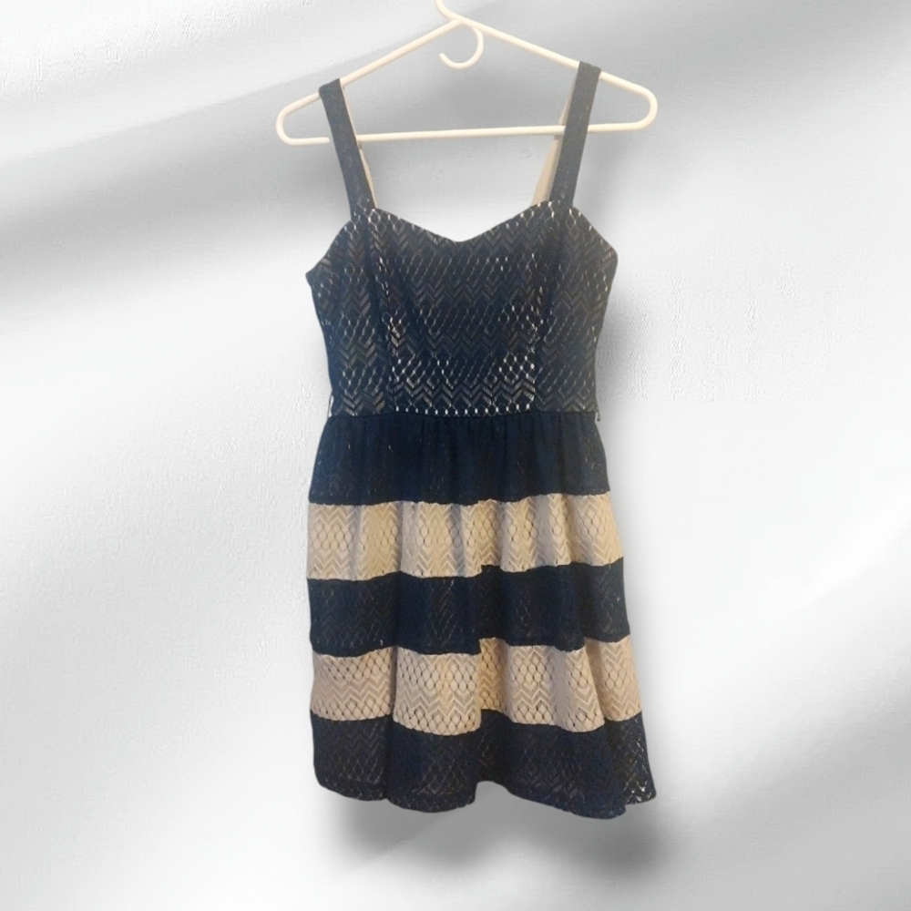 Navy and Beige Summer Dress